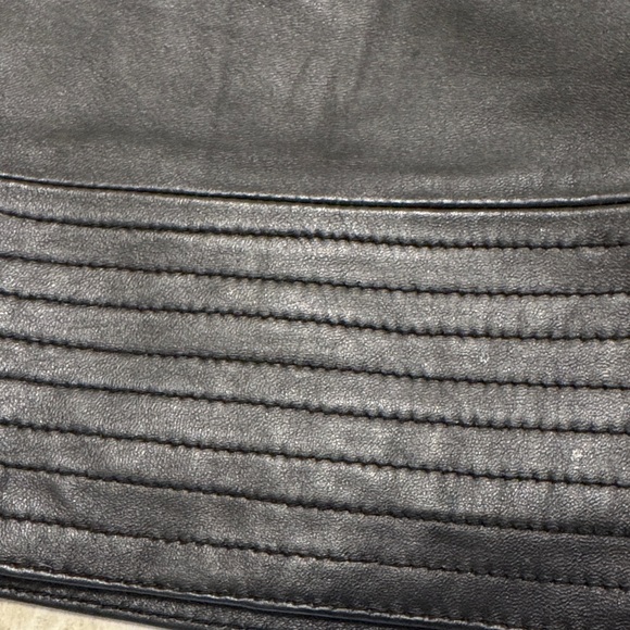 Marciano Black Leather Mini Skirt with Gold Buttons - Picture 4 of 5